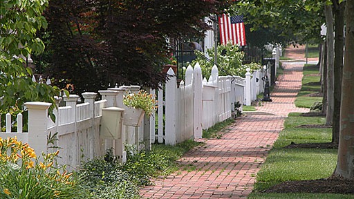 Traditional Neighborhood Developments such as the Kentlands in Gaithersburg, MD encourage walking and a  sense of place 